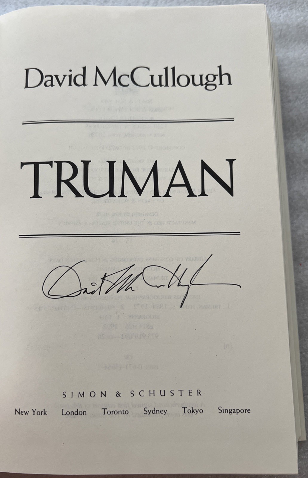 TRUMAN By David McCullough Autographed