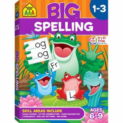 School Zone – Big Spelling Grades 1-3 Workbook – 320 Pages, Ages 6 to 9, 1st Gra
