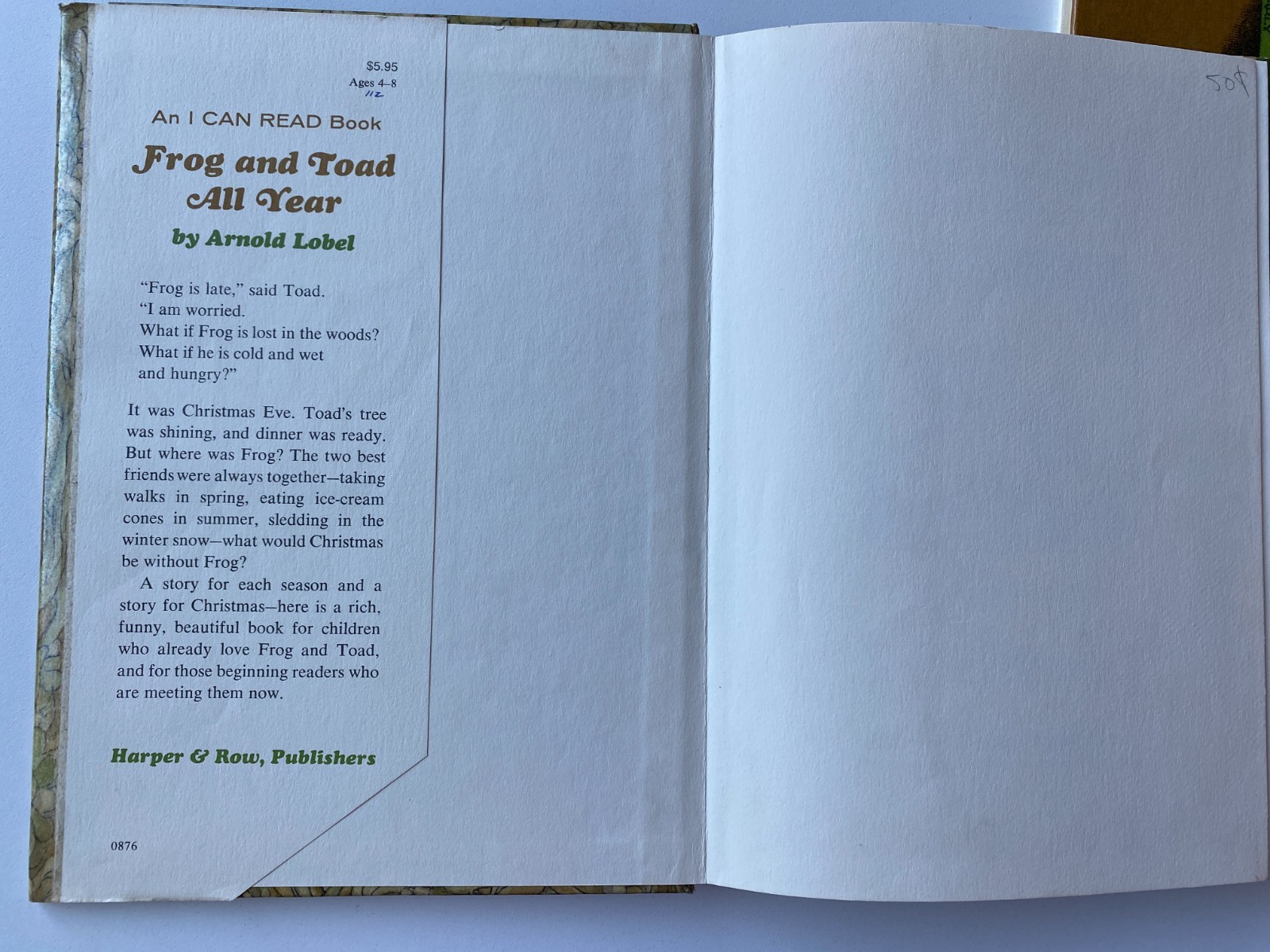 VINTAGE FROG TOAD SET~Arnold Lobel Lot 2~HCDJ~All Year~Days With~1976 / 1979~