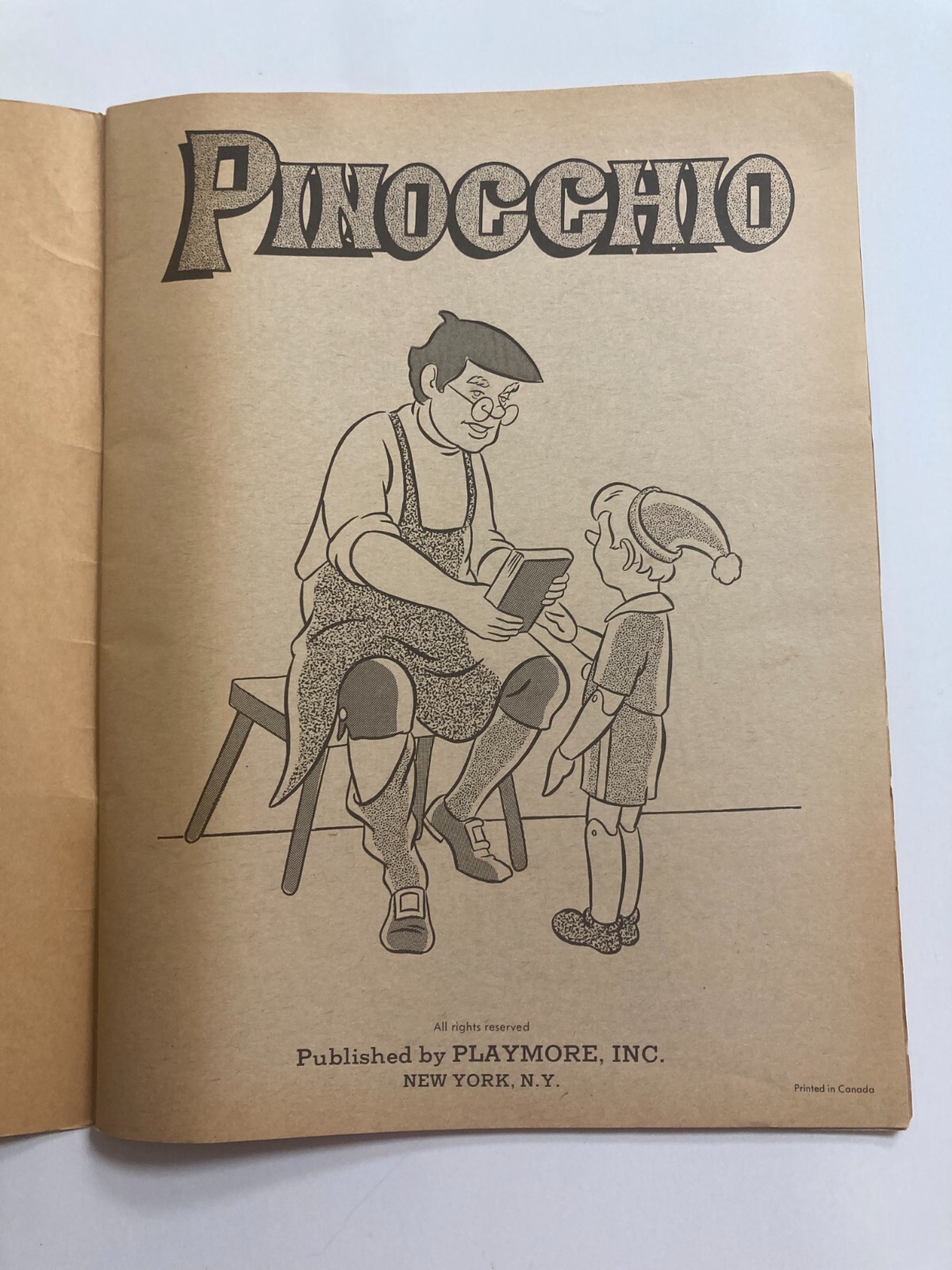 Vintage – Seven (7) Clean Giant Coloring Books – Wizard of OZ, Pinocchio,
