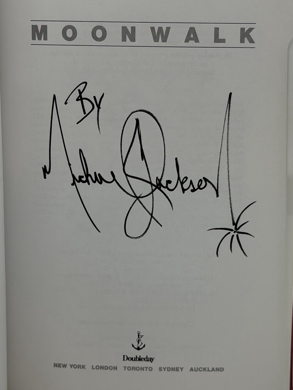 Moonwalk by Michael Jackson Hardcover 1988 Printed Signature 1st Edition