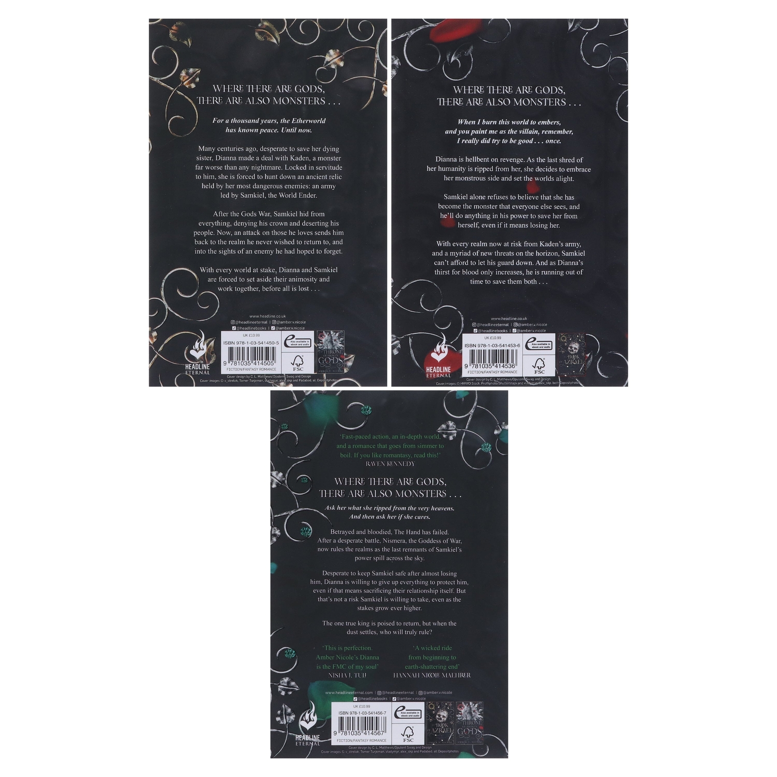 Gods & Monsters Series By Amber V. Nicole 3 Books Collection Set – Fiction – PB