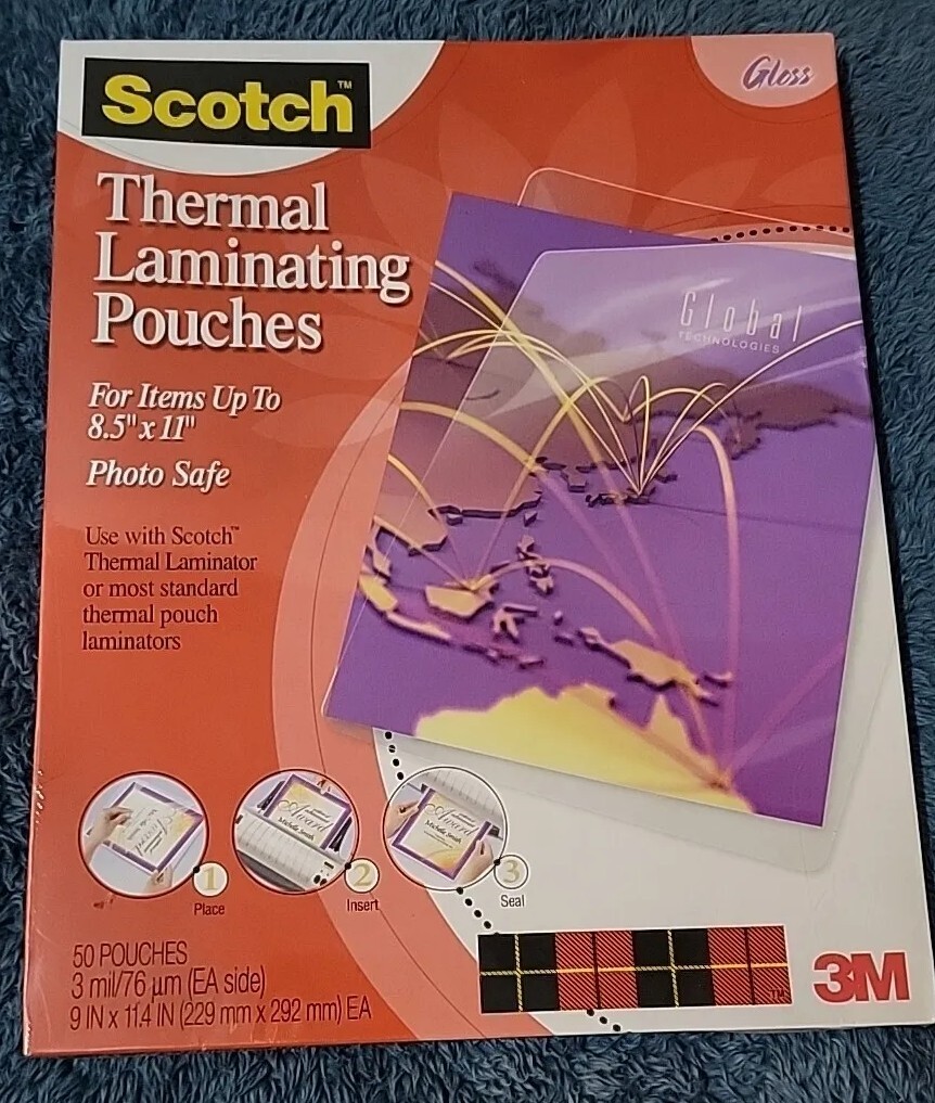 Scotch Thermal Laminating Pouch, 8-9/10 x 11-2/5 Inches, 3 mil Thick, Pack of 50