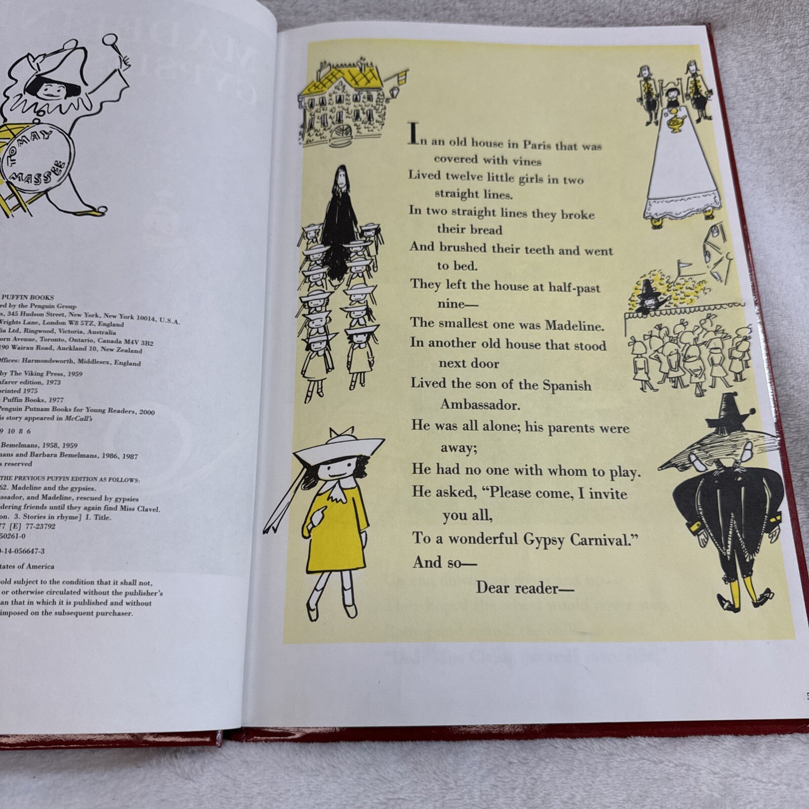 Madeline And The Gypsies Ludwig Bemelmans 1987 Childrens Hardcover BOOK 12.25×9