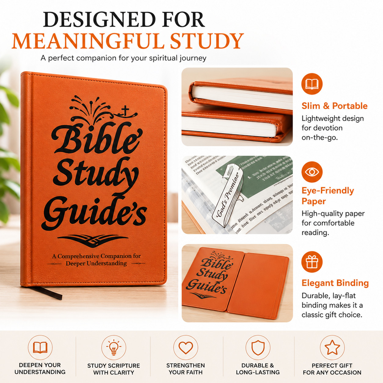 66-Page Bible Study Guide, Daily Devotional Journal,Study Notebook Based Planner