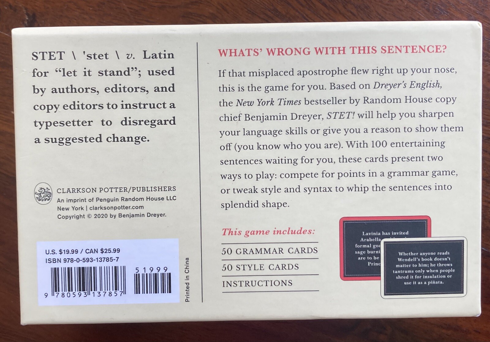STET! Dreyer’s English Game: Language Lovers, Grammar Geeks & Bibliophiles