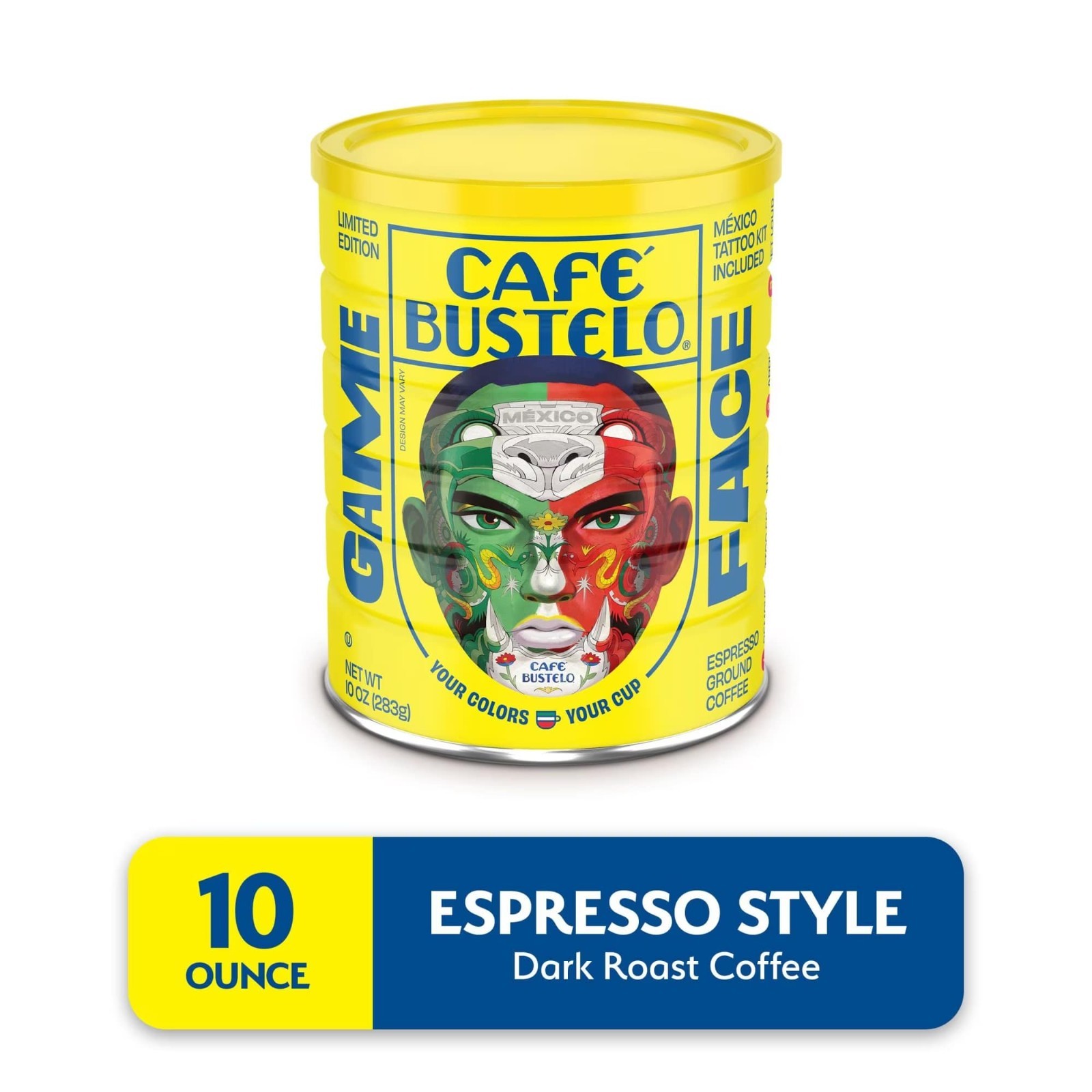 Cafe Bustelo Espresso Style Dark Roast Ground Coffee, 10 oz Can