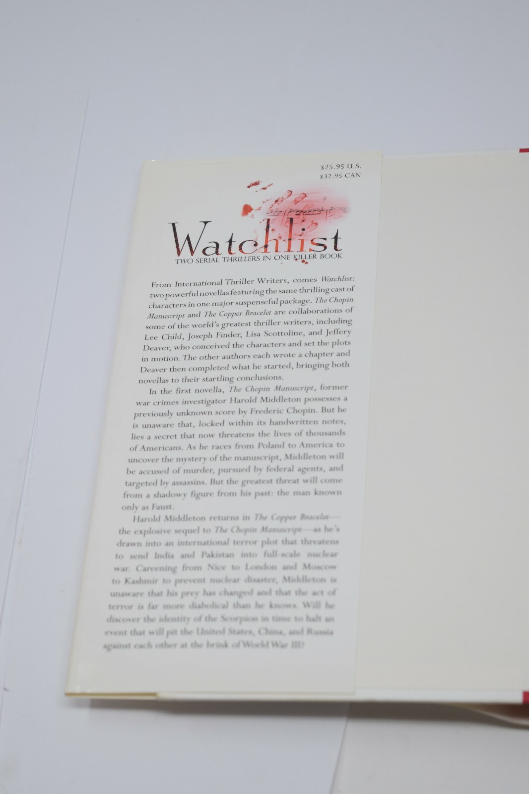 Jeffery Deaver WATCHLIST First Edition 1st Print Multiple Writers of Thrillers