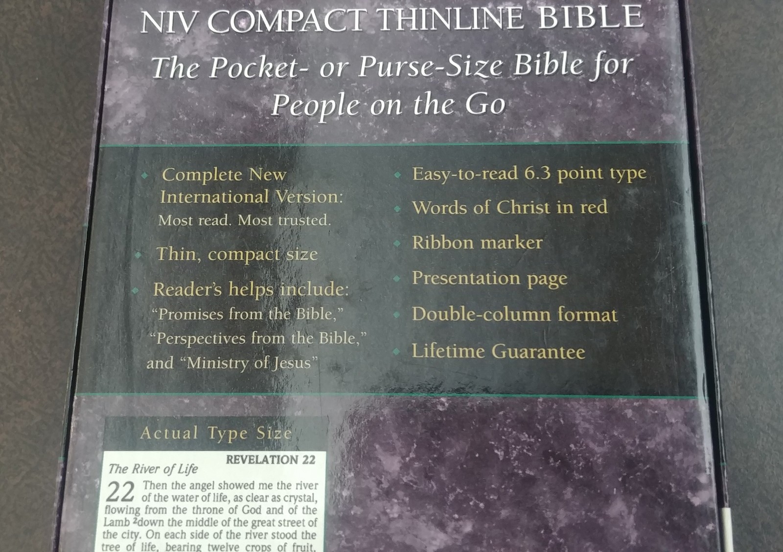 Premium Bonded Leather NIV Compact Thinline Bible Black – Red Letter – Ribbon