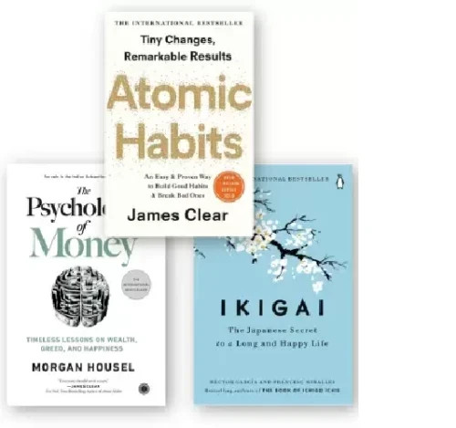 (Set Of 3 Books) Atomic Habits+ikigai+the Psychology Of Money Paperback