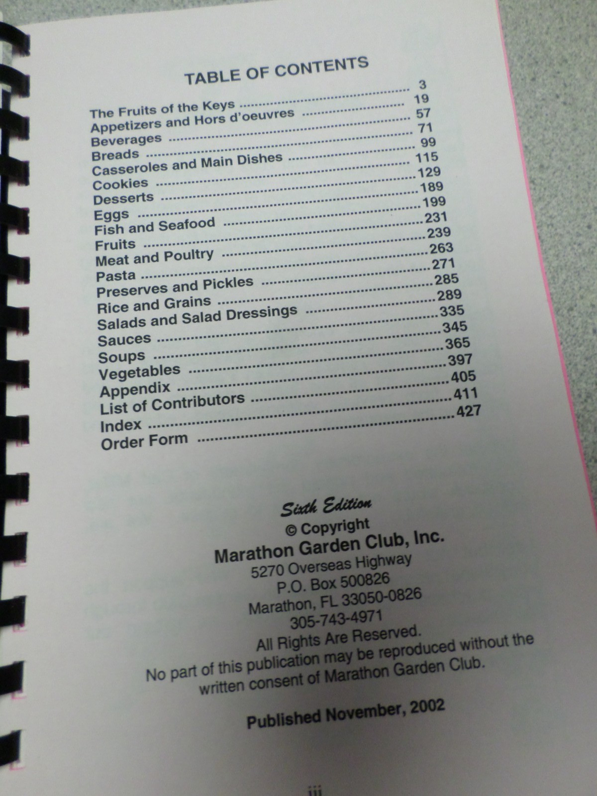 Spiral Cookbook 2002 MARATHON FLORIDA KEYS GARDEN CLUB 400+ Pages