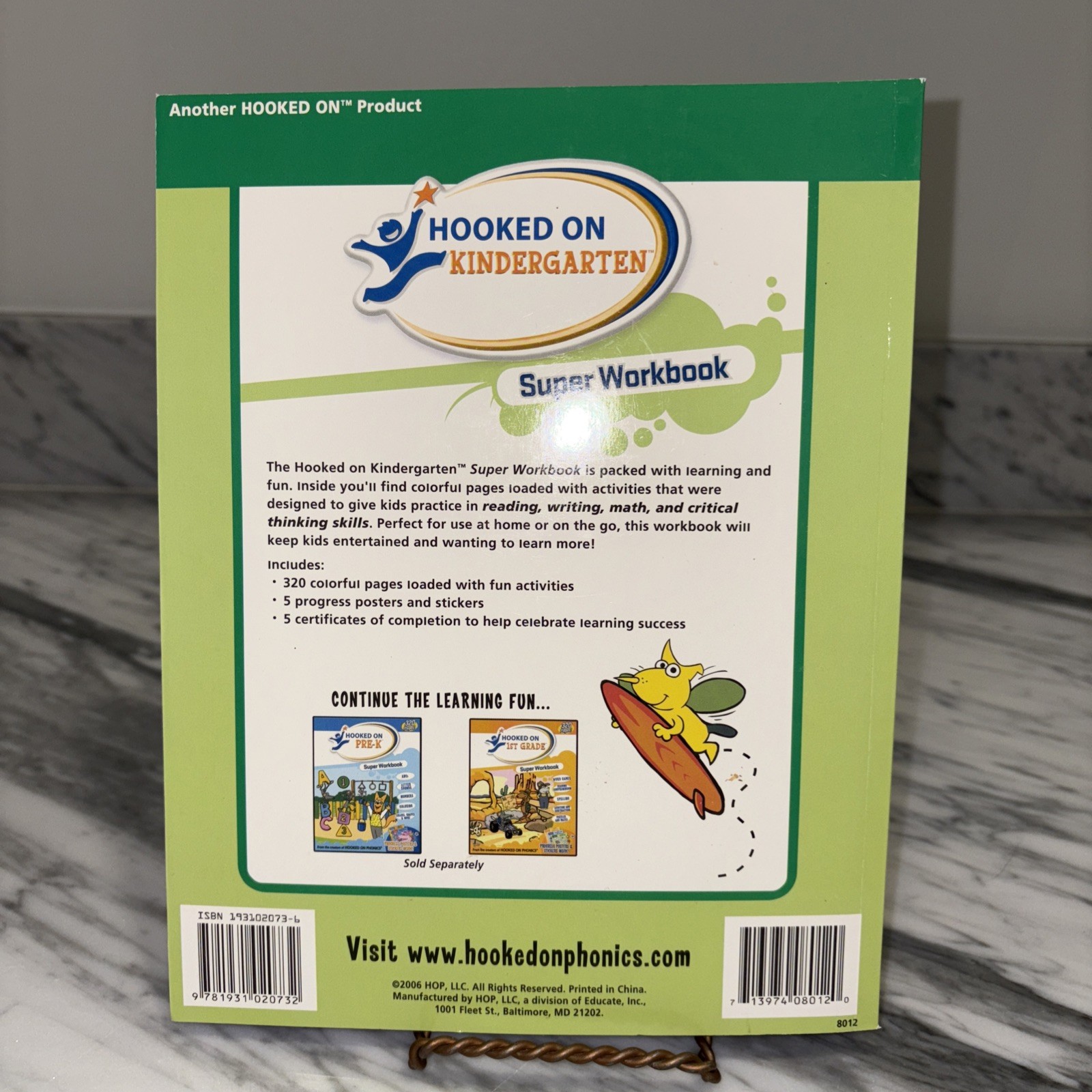 HOOKED ON KINDERGARTEN SUPER WORKBOOK By Hooked On Phonics BRAND NEW 320 Pages