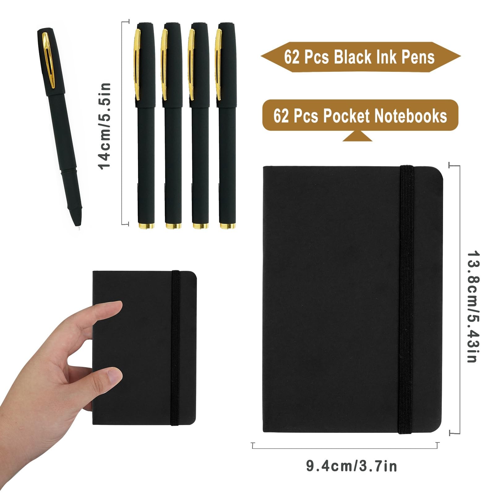 62 Pack Pocket Notebook with Pens 3.7 x 5.4 Inches 160 Pages Small Notebooks …