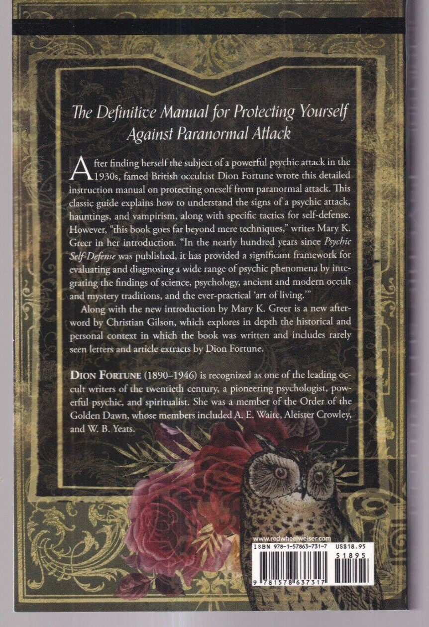 PSYCHIC SELF DEFENSE By Dion Fortune (2020 Trade Paperback){R7}
