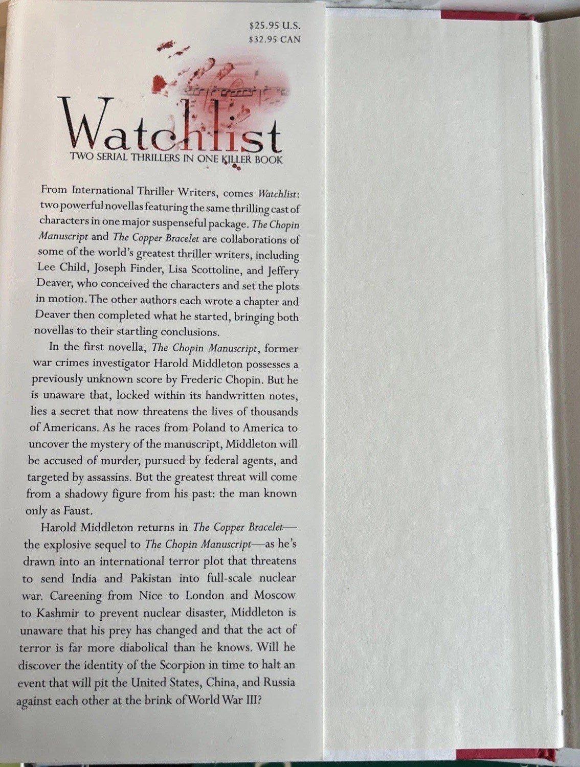 Jeffery Deaver WATCHLIST First Edition 1st Print Multiple Writers of Thrillers