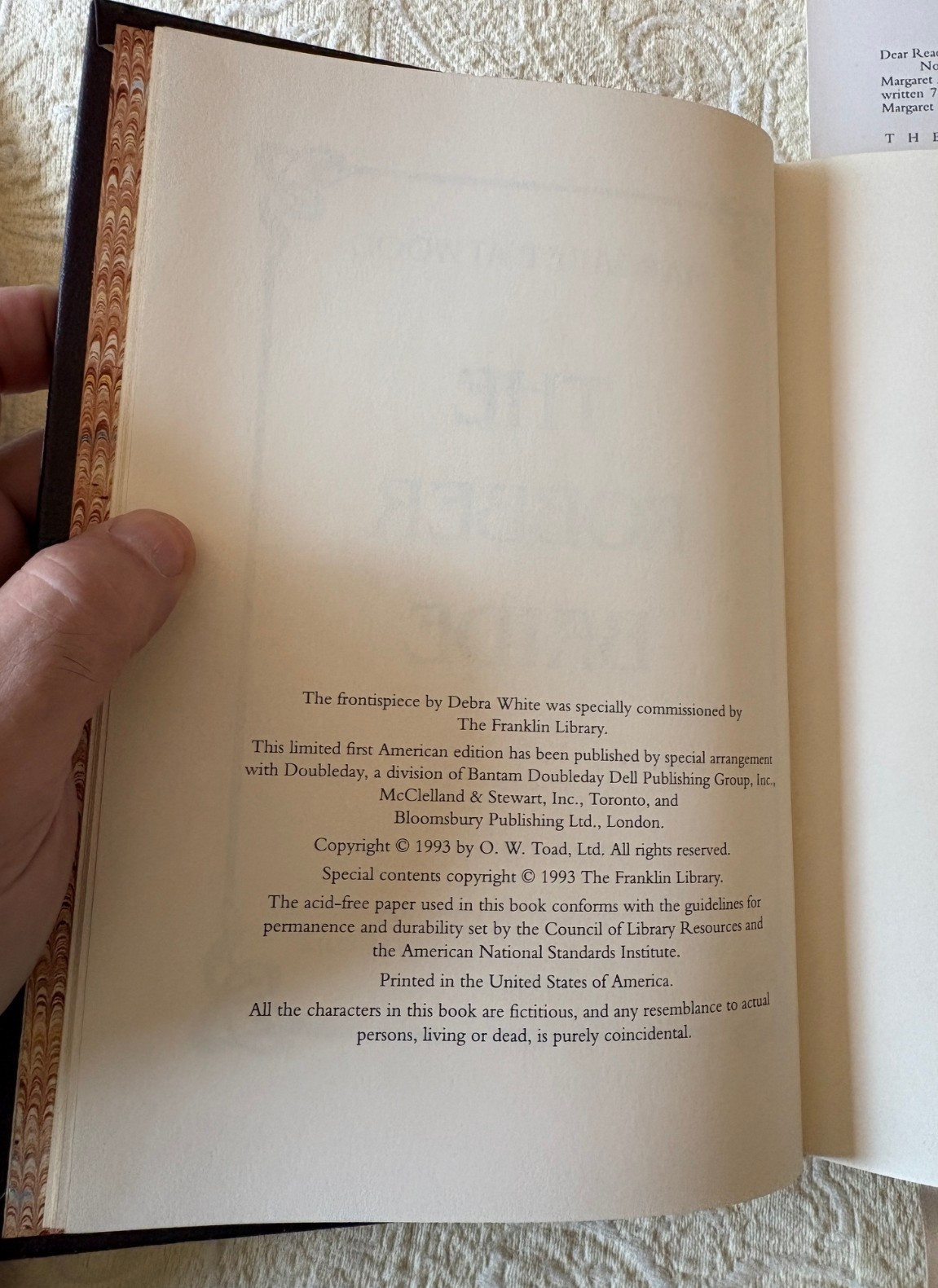 The Robber Bride by Margaret Atwood (The Franklin Library, 1993) Signed First Ed
