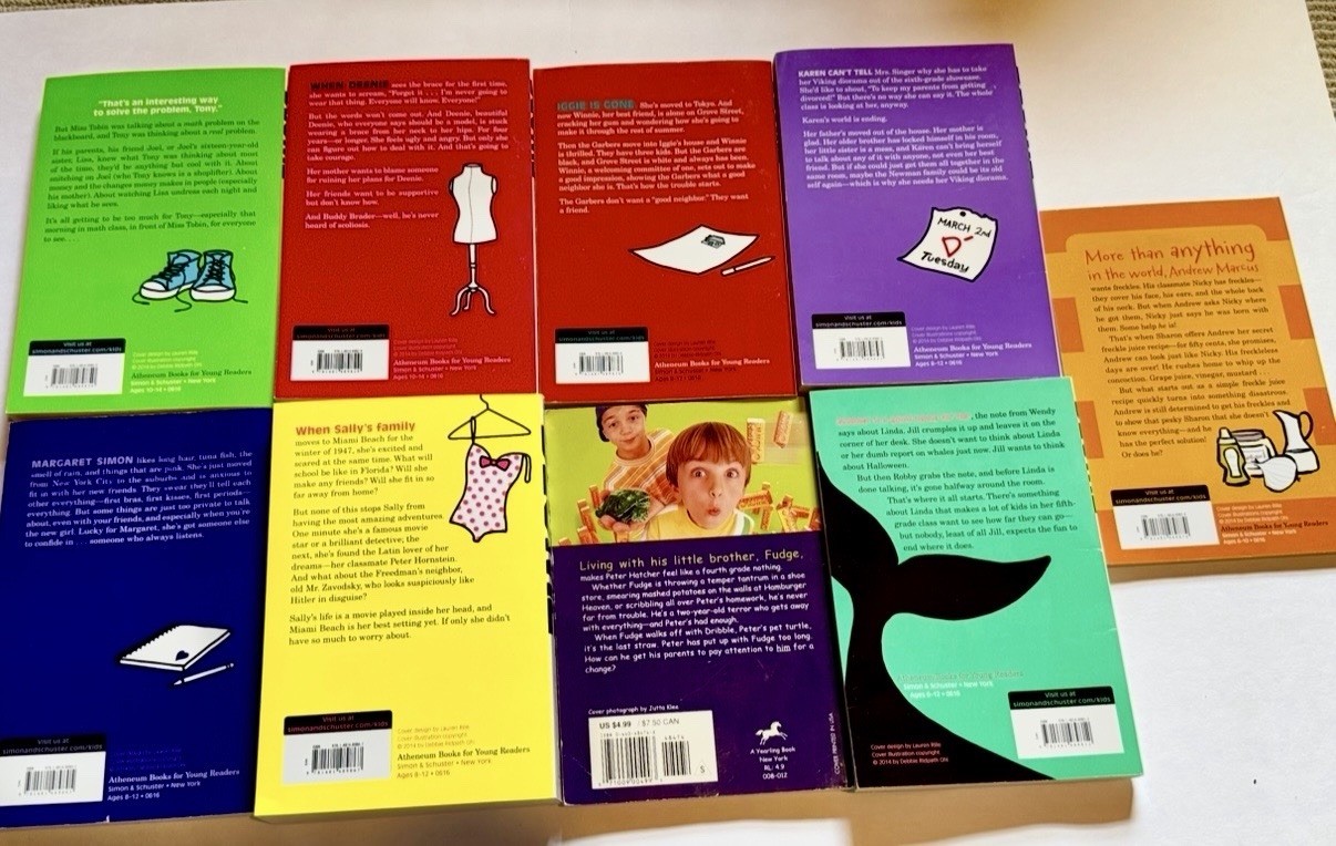 Lot of 9 Judy Blume Books (Paperbacks) Young Readers, Chapter Books