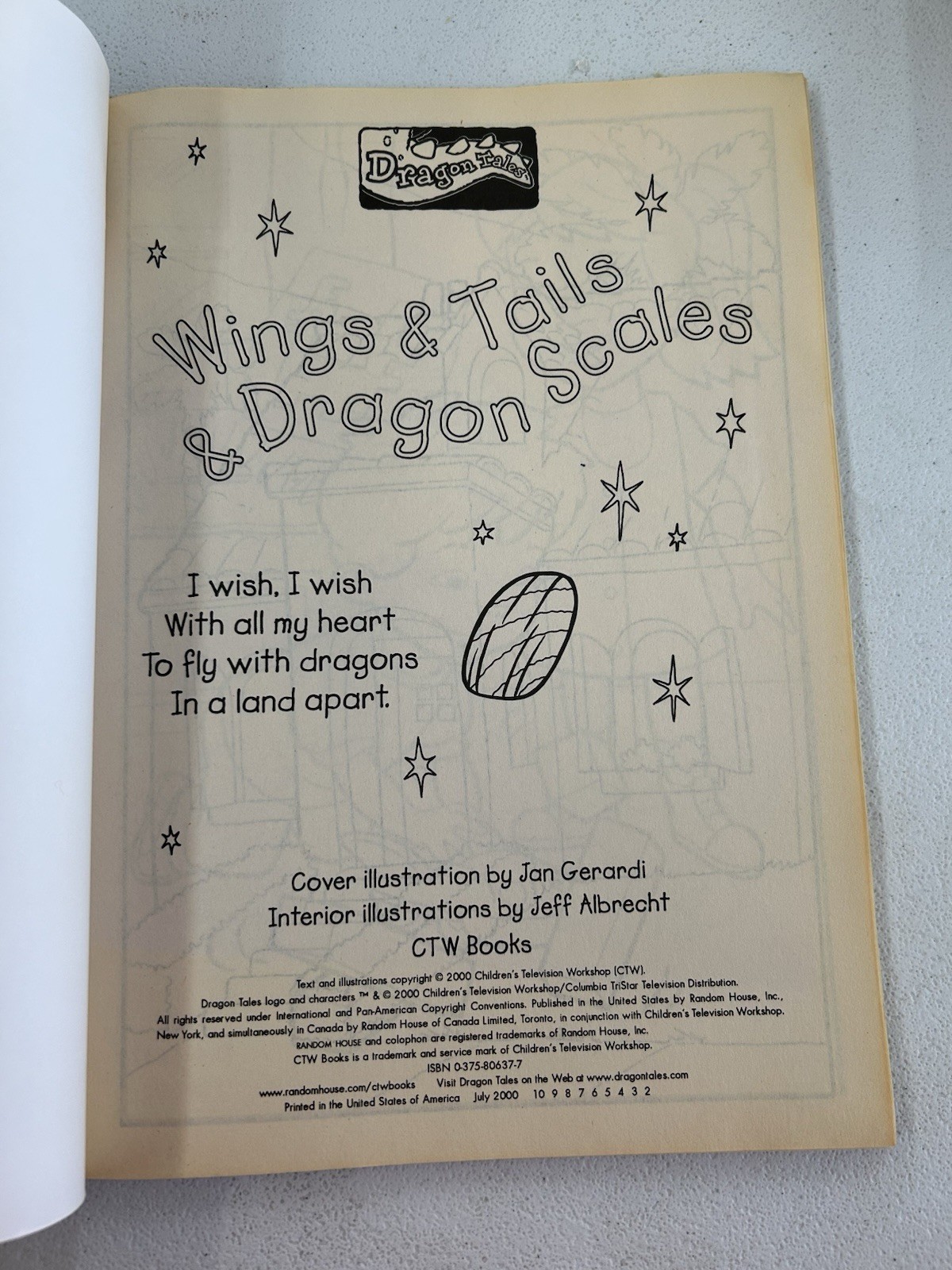 Vintage Dragon Tales Wings & Tails Coloring Activity Book Cut Out Doll Y2K