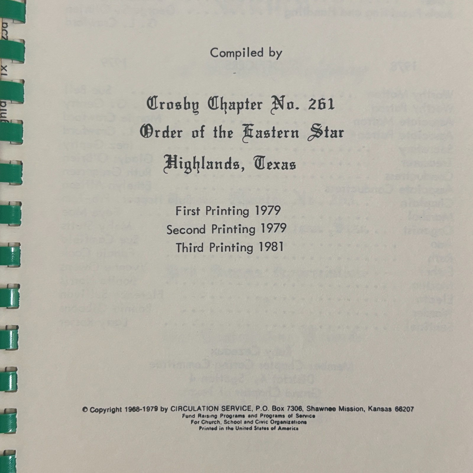 Favorite Kitchen Gems Order of the Eastern Star Masonic Texas 1981 200 pages