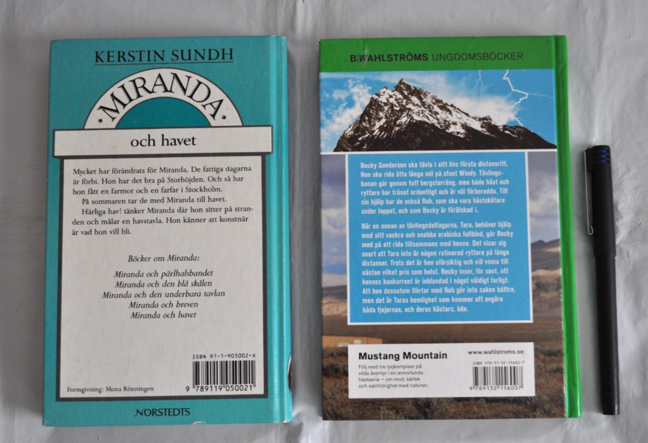 Swedish Edition Lot of 4 Books Drömmen om en häst Johannesnatten Miranda Novels