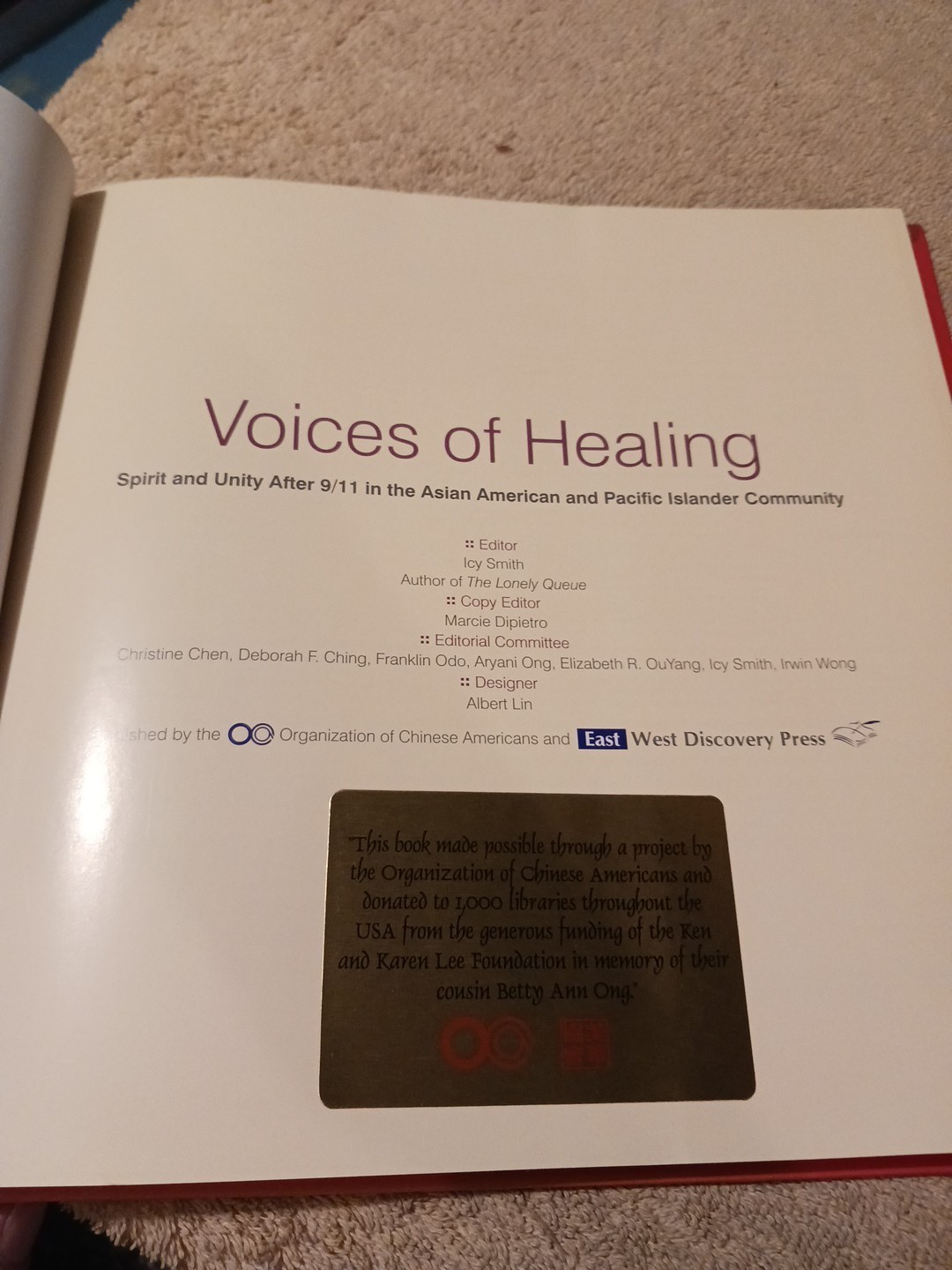 Voices of Healing : Spirit and Unity after 9/11 in the Asian American Pacific