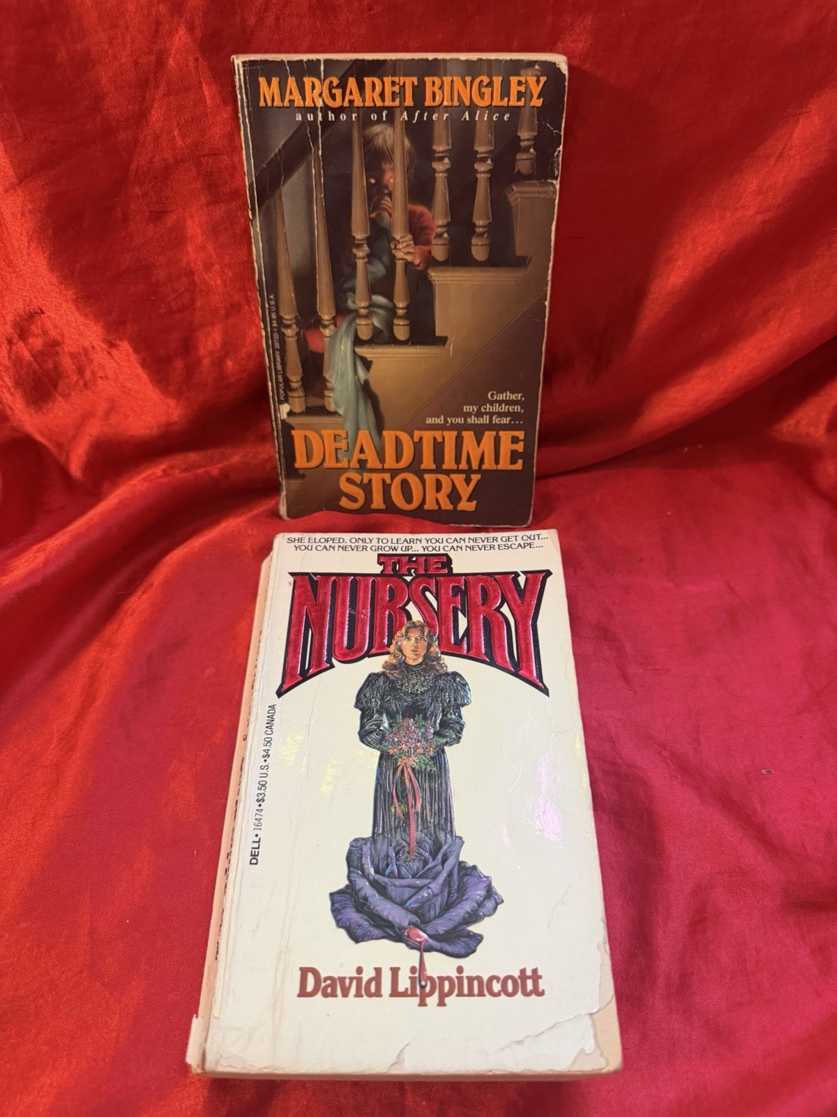 LOT of 2 VINTAGE HORROR PAPERBACKS FROM HELL! ‘Nursery’DavidLippincott ‘Deadtime
