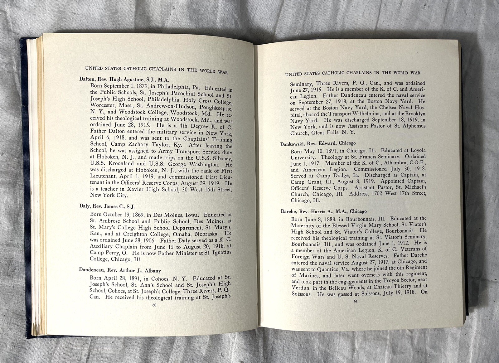 1924 United States Catholic Chaplains in the World War Ex-library