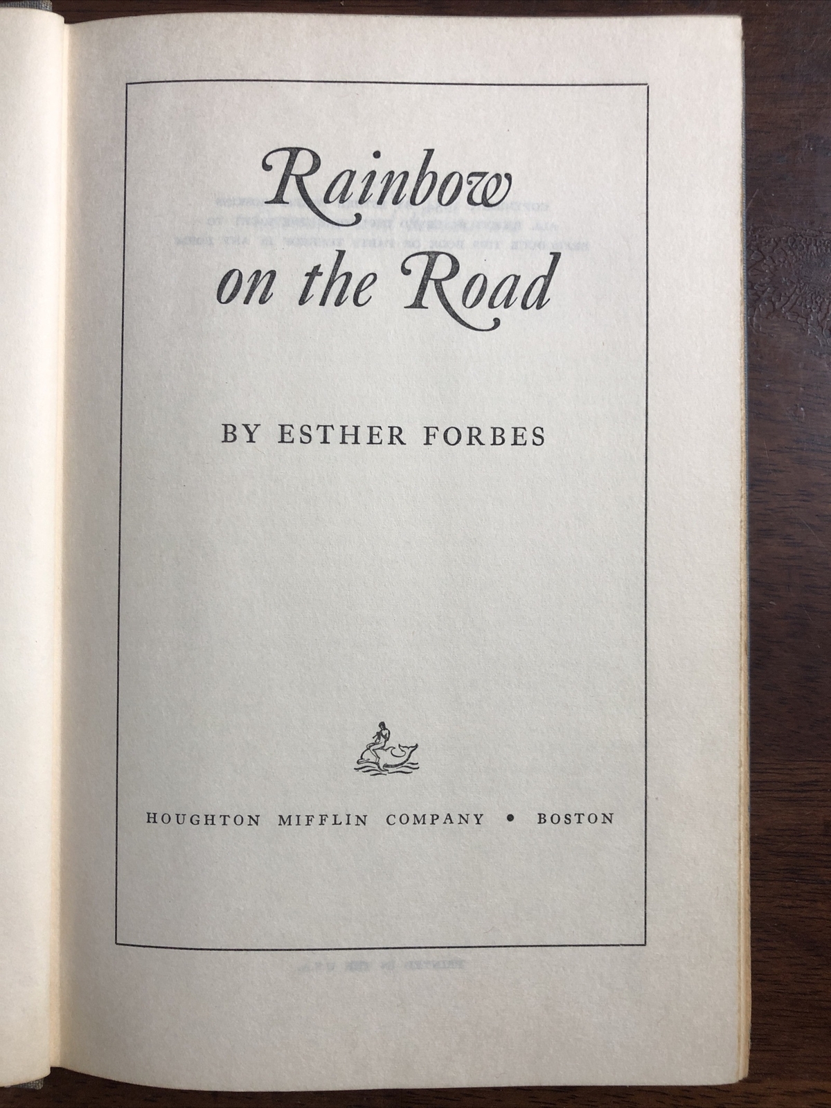 Rainbow On The Road book by Esther Forbes Hoskins 1954 Vintage hardcover book