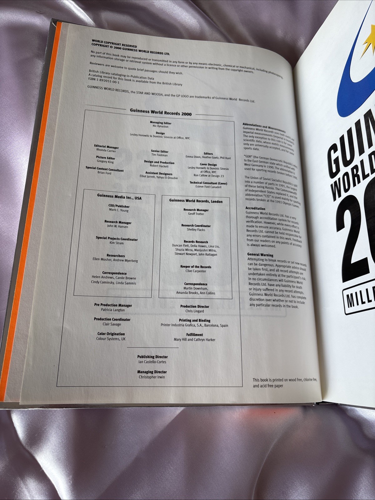 Guinness World Records 2000 Millennium Edition Hardcover Illustrated
