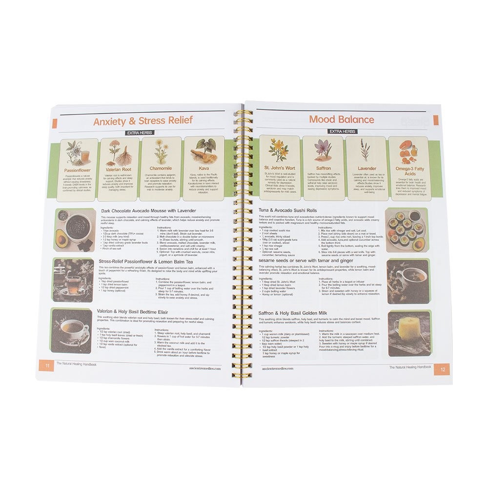 The Natural Healing Handbook, Spiral-Bound Guide for Herbal Remedies and Natural