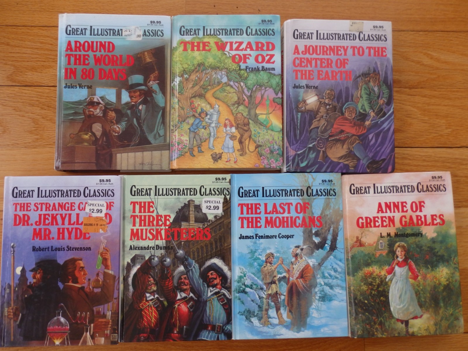 Lot of 7 Great Illustrated Classics Children’s Literature- Oz, Center of Earth +
