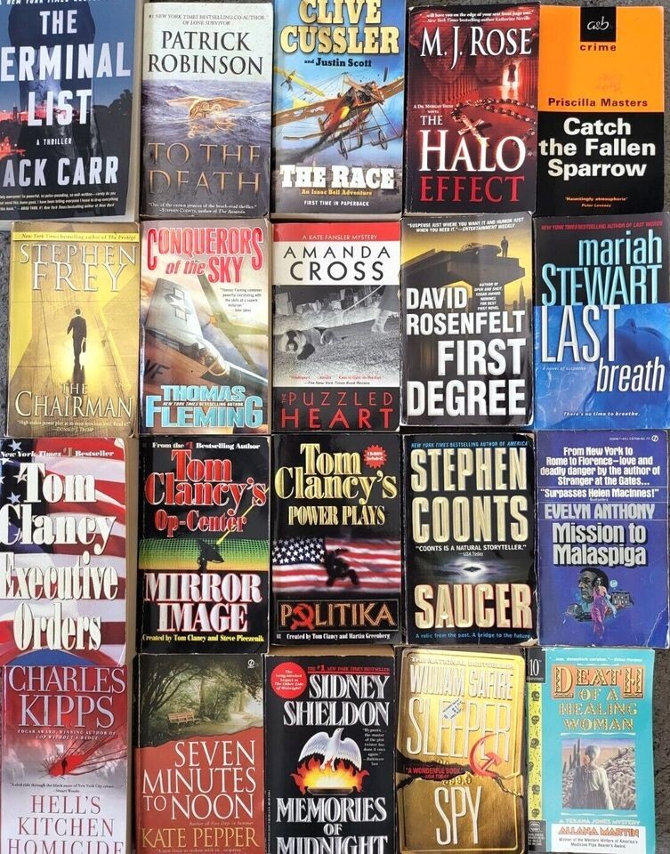 5 Pounds Of Suspense Crime Mystery Thriller Fiction Books Random Mix Lot !!