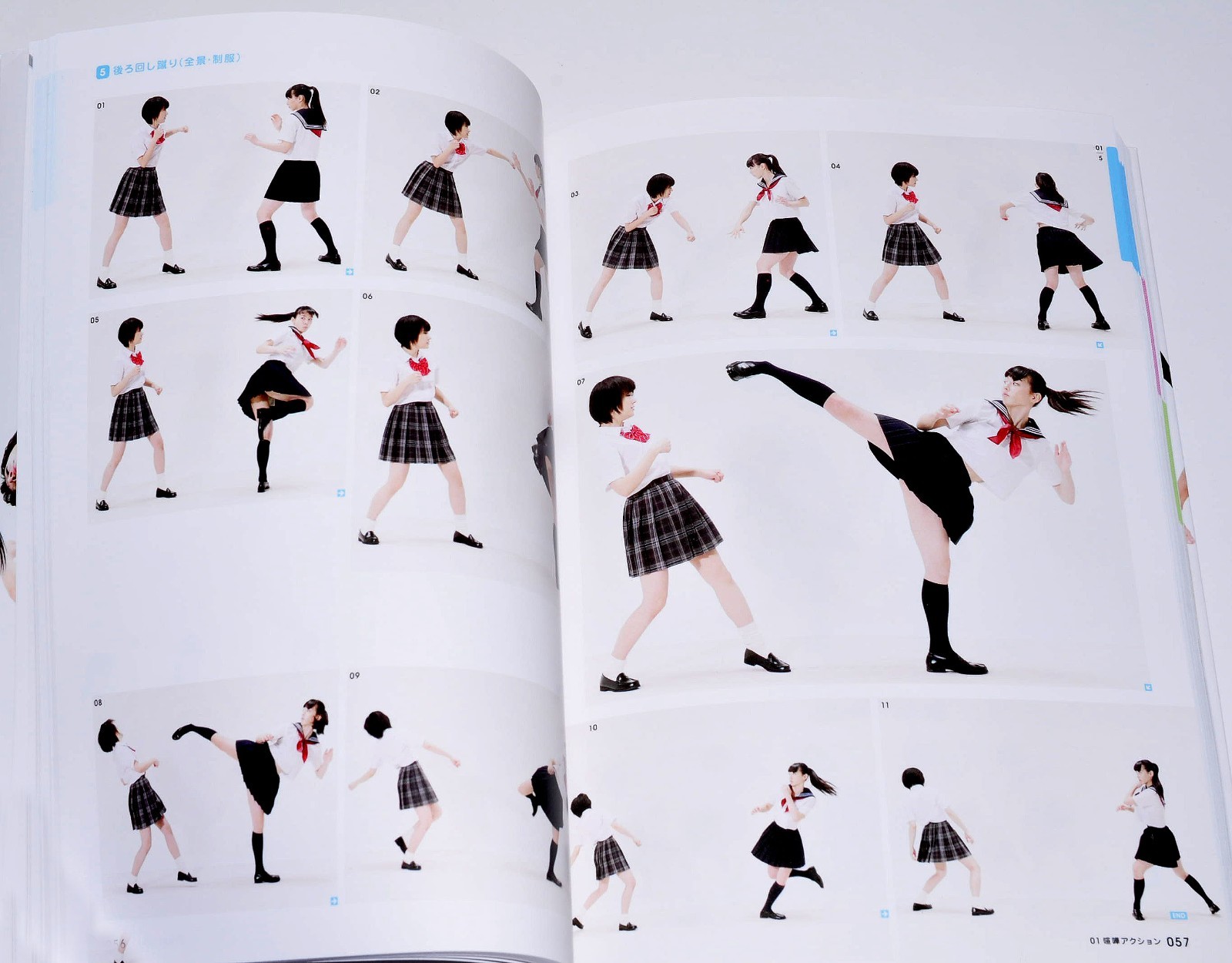 Real Action Pose Collection 01 High School Girl Action Art Book Illustration JP