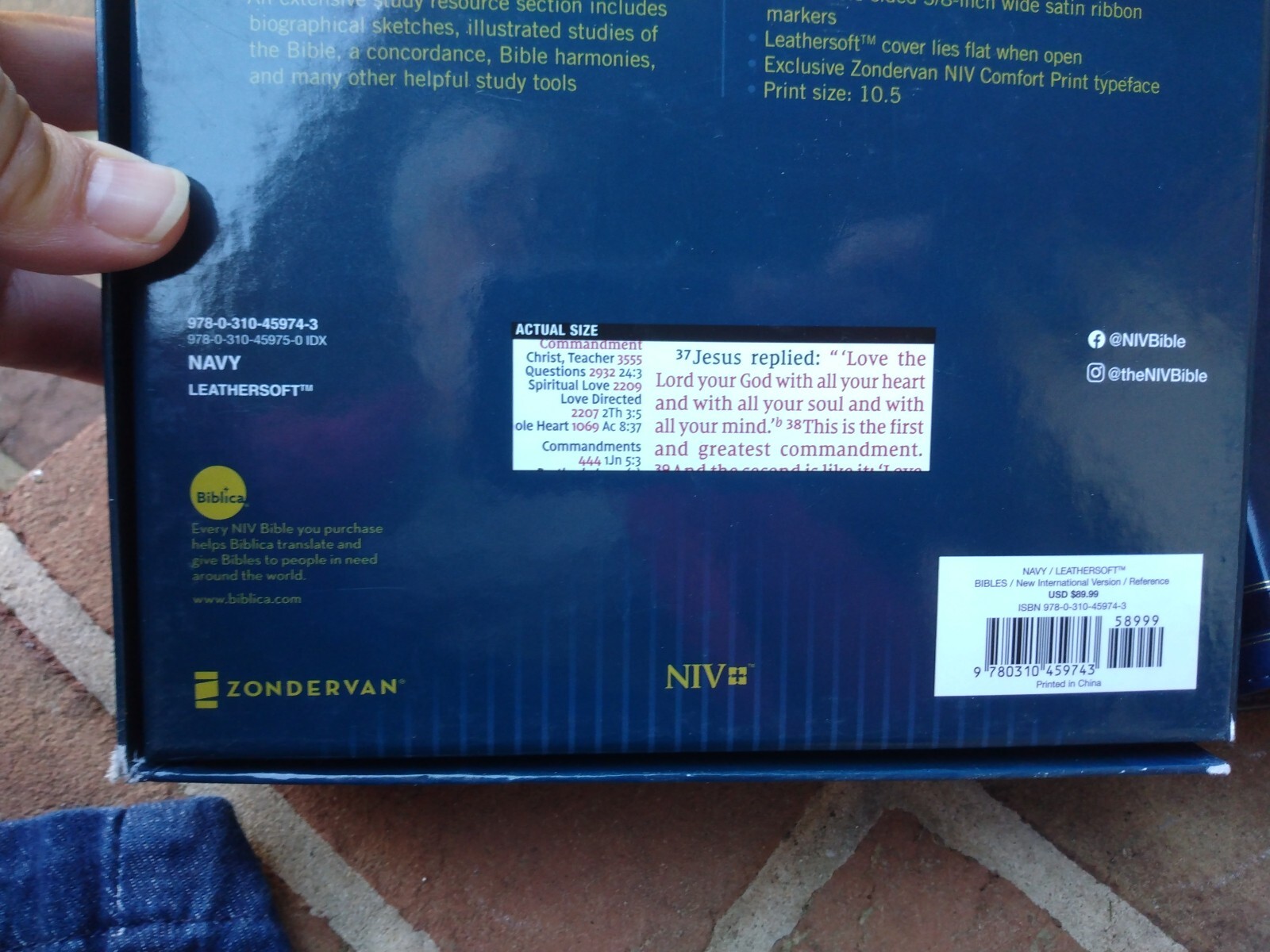 NIV Large Print Thompson Chain Reference Bible Navy~ Retails~89.99 Leathersoft
