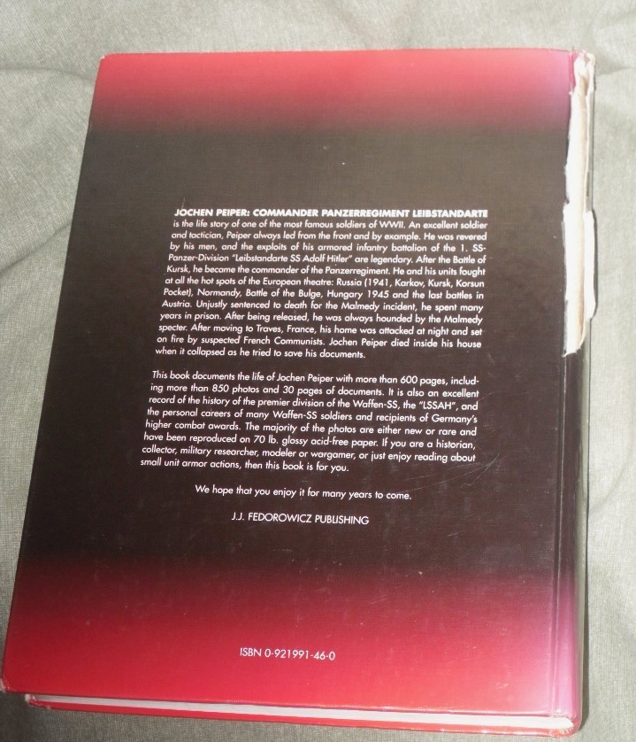 Jochen Peiper Commander Hardcover by Patrick Agte Acceptable