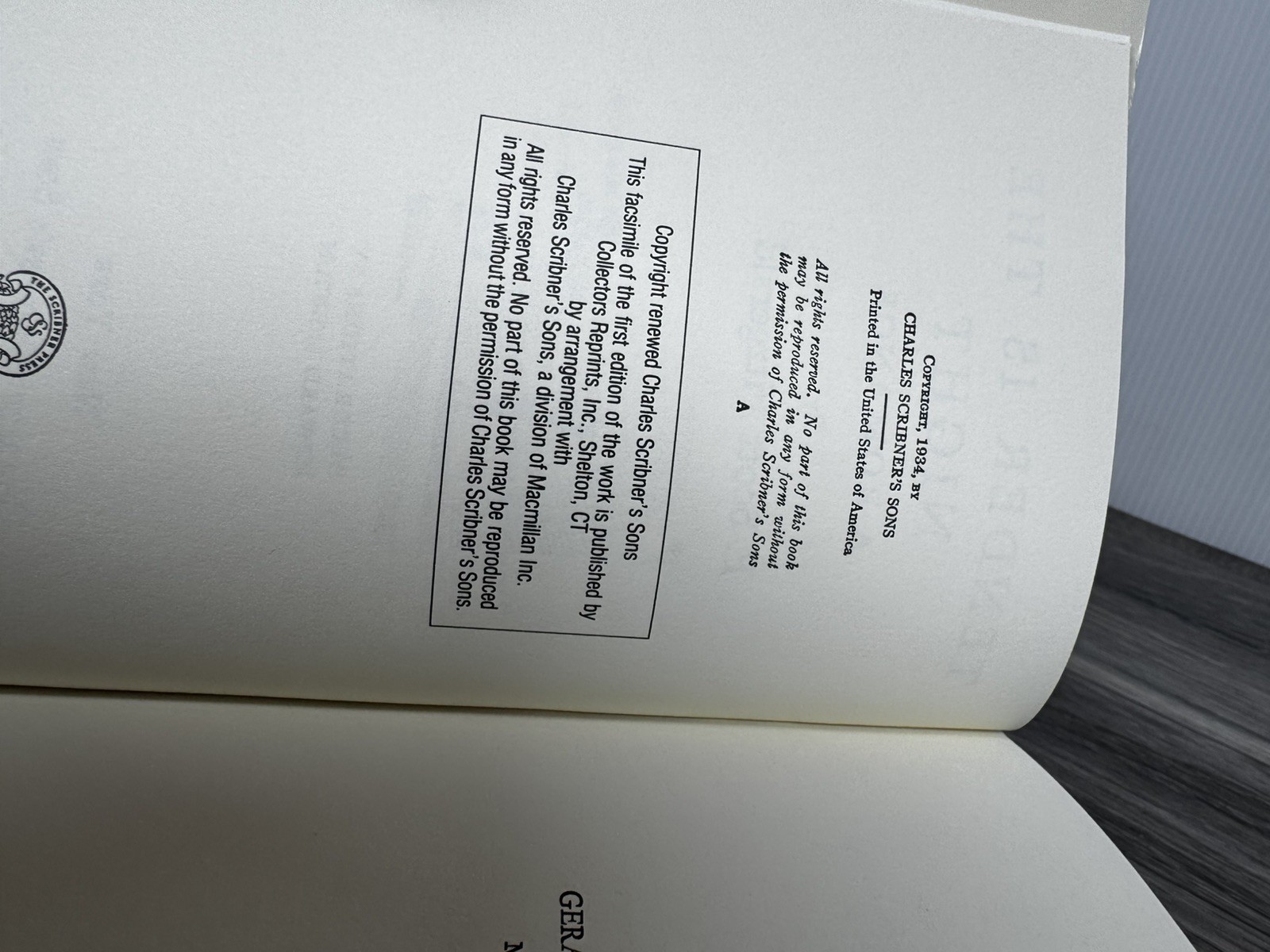 TENDER IS THE NIGHT – FACSIMILE EDITION OF F. SCOTT FITZGERALD’S NOVEL