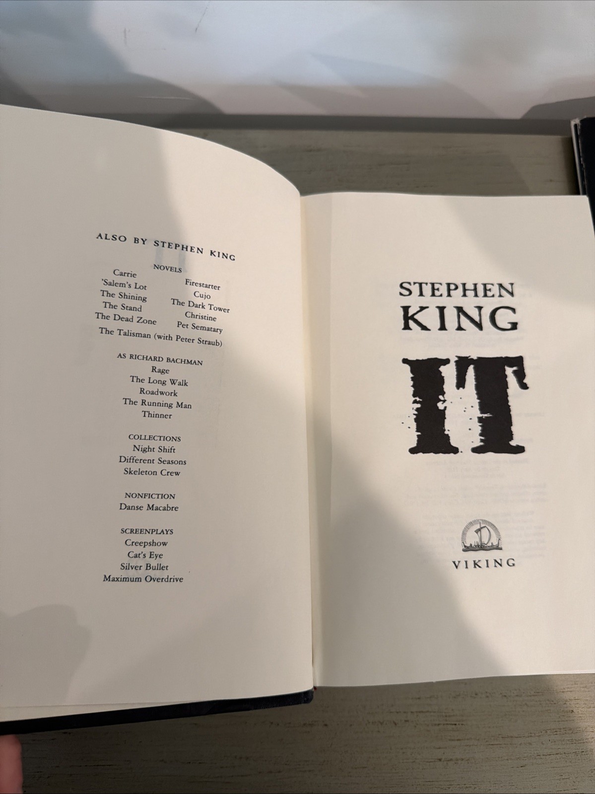 IT Stephen King 1986 First Edition 1st Print Book Club Horror Hardcover
