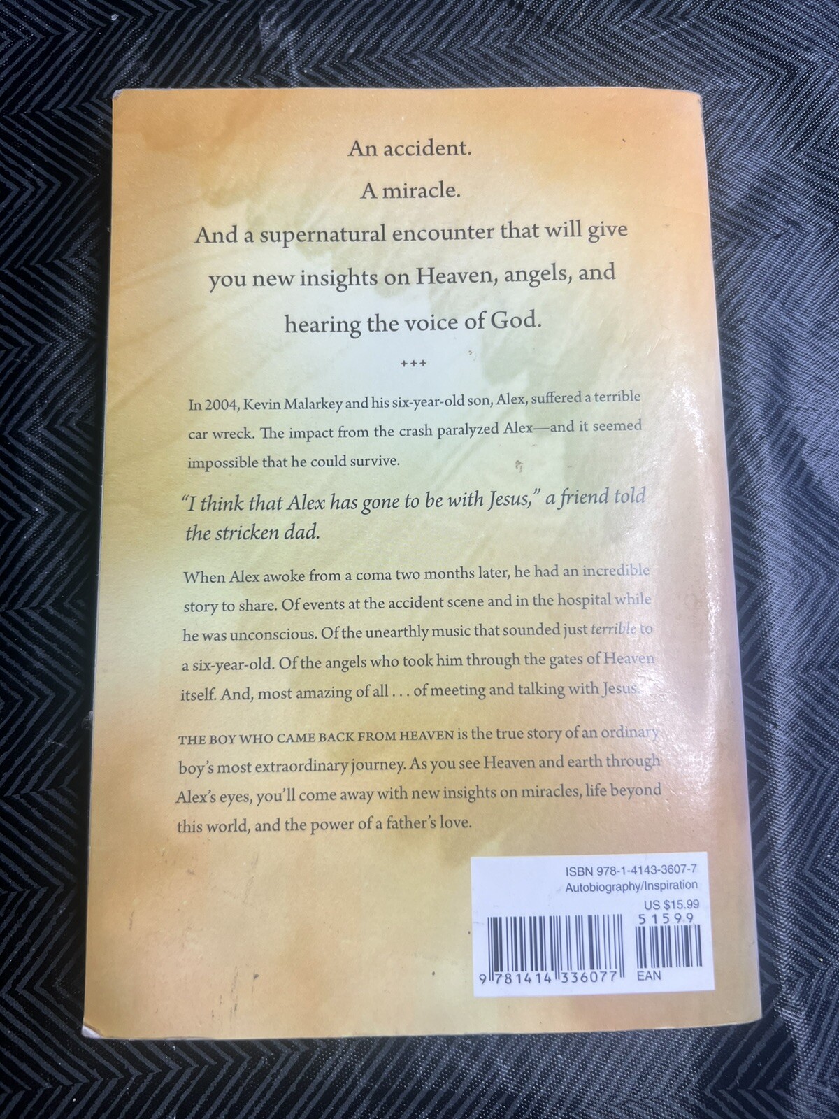 The Boy Who Came Back From Heaven Paperback Book Malarkey