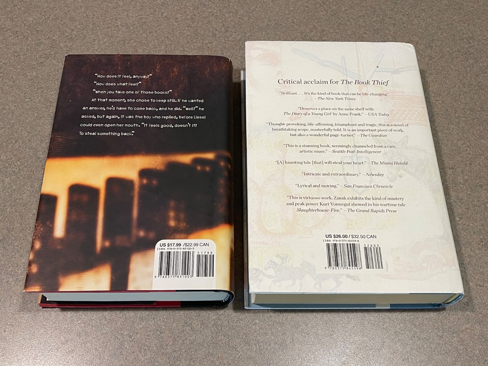 The Book Thief & Bridge of Clay *SIGNED* by Markus Zusak (2 Hardcover Set)