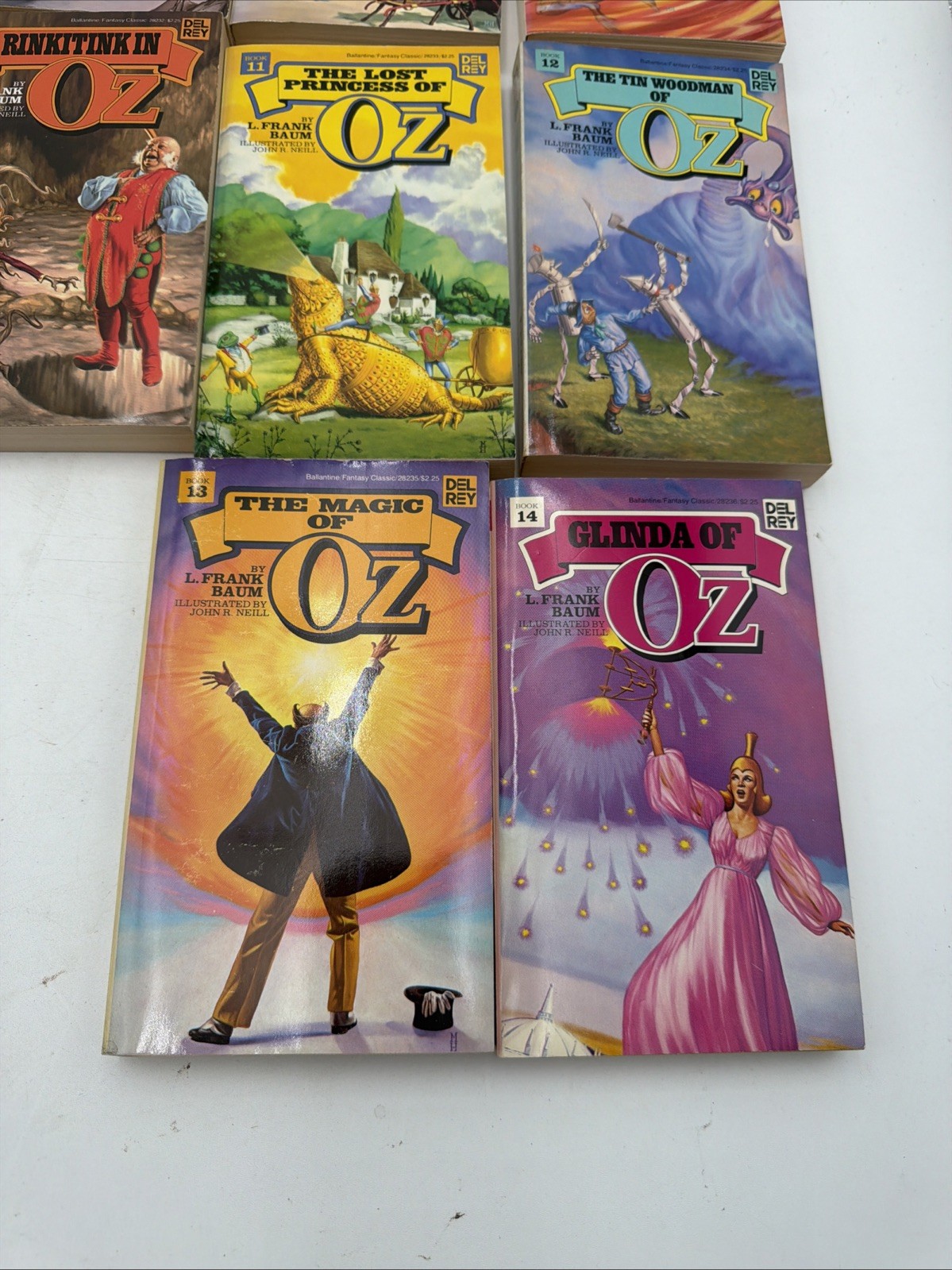 Lot of 12 Wonderful Oz Books 3-14 L Frank Baum Del Rey Ballantine Books