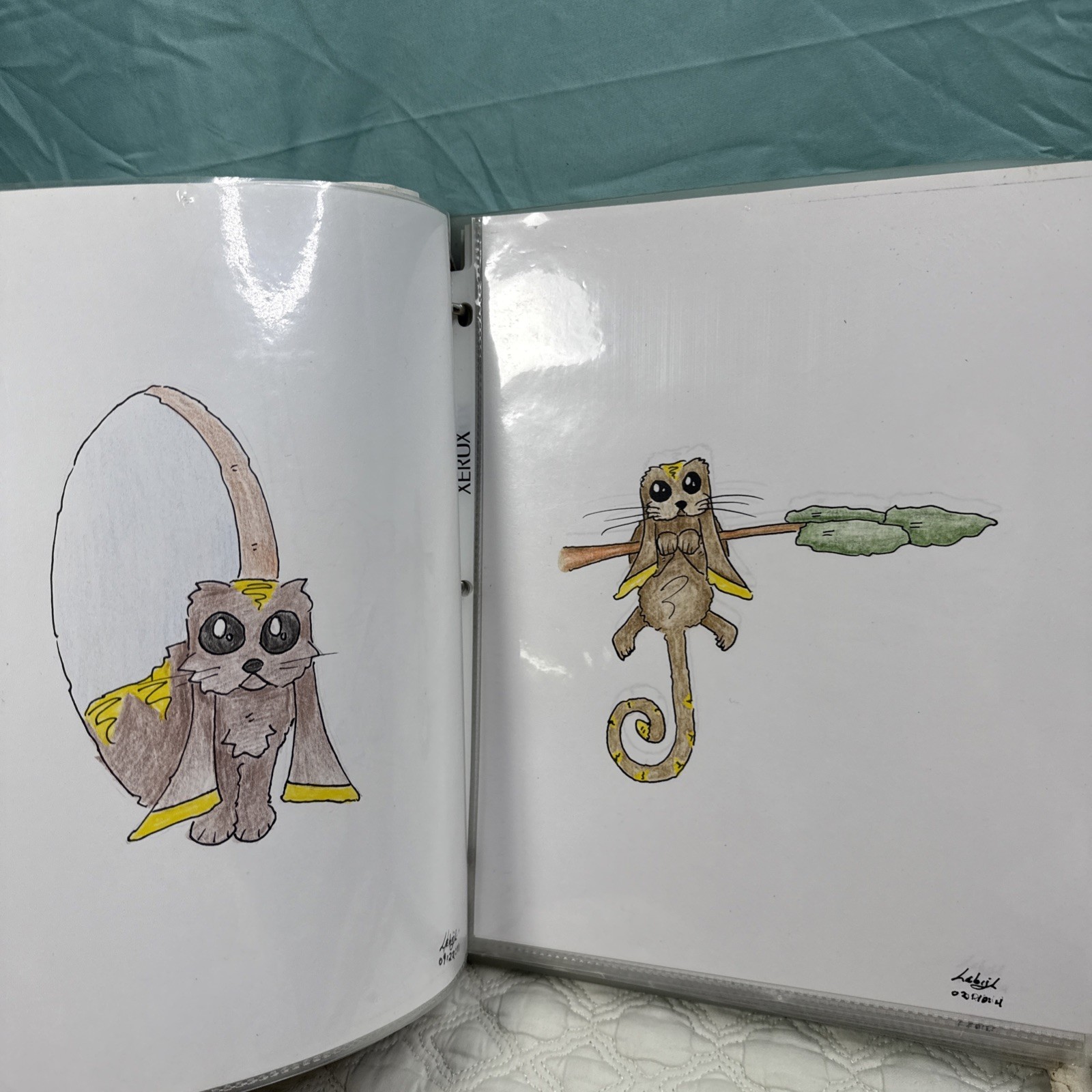 Sketchbook Full With Drawings Angels Animals Dragons Mixed By Artist Signed