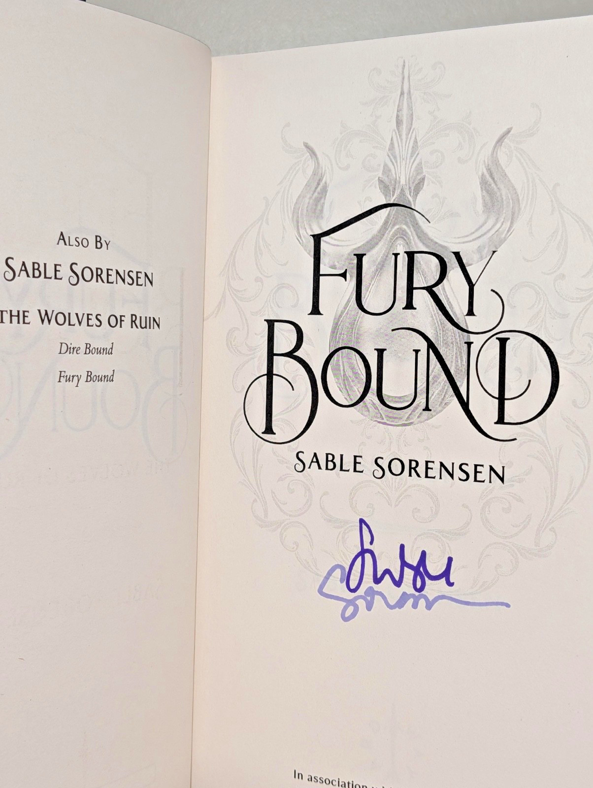 SIGNED Special LUXURY Edition FURY BOUND Sable Sorensen Bewitched Pages * New *