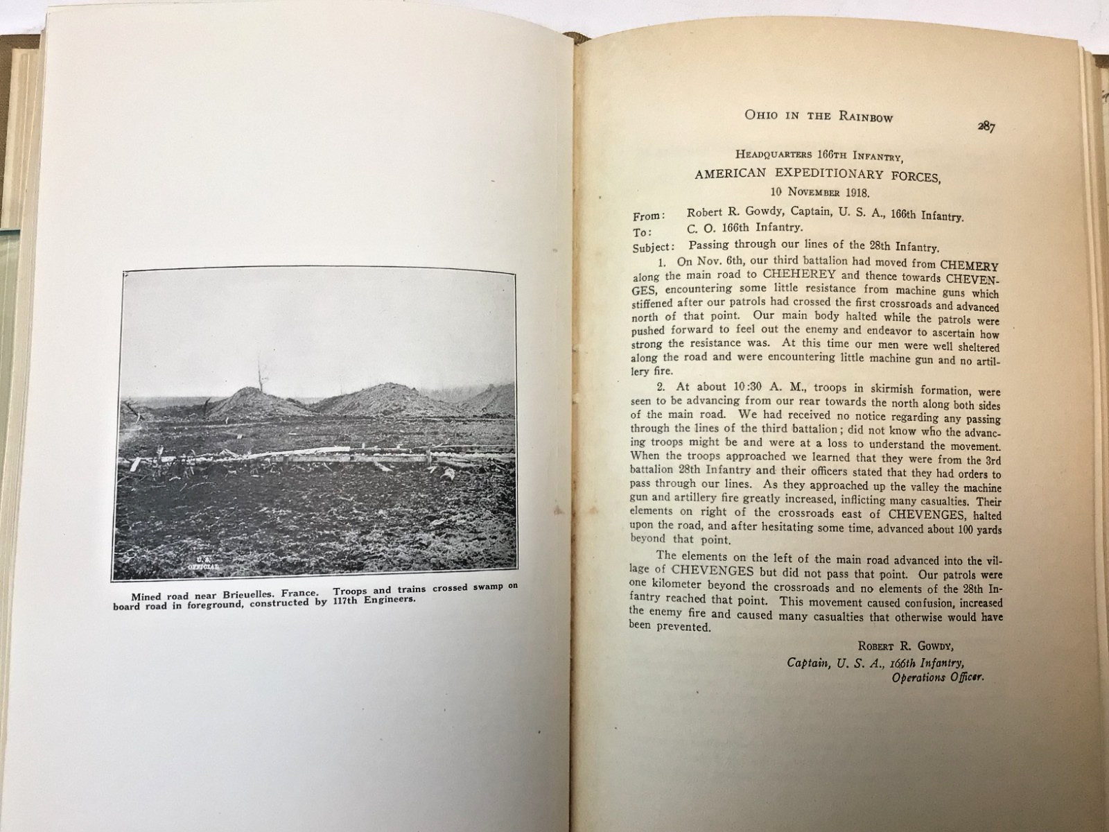 Rare: “Ohio in the Rainbow-166th Infantry-42 Div” 1924 First ED. Compilation