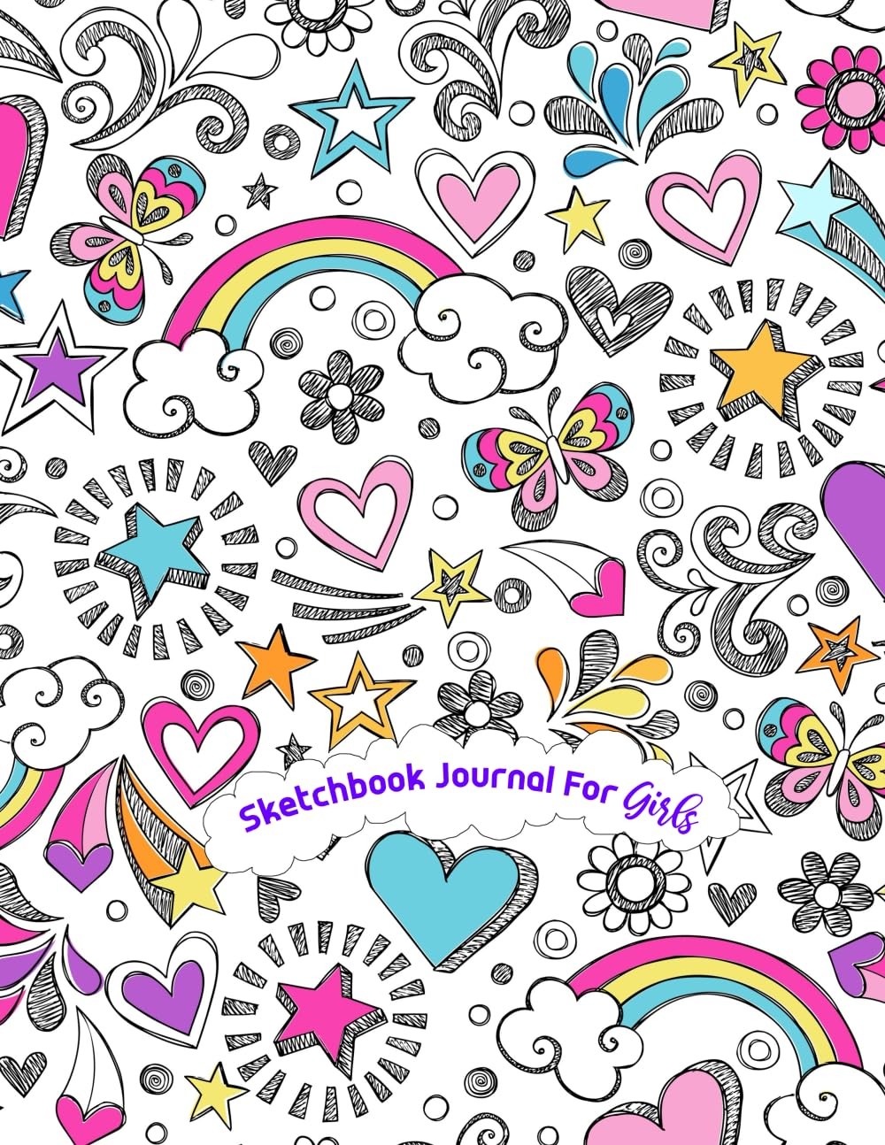 Sketchbook Journal for Girls: 110 pages, White paper, Sketch, Doodle and Dra…