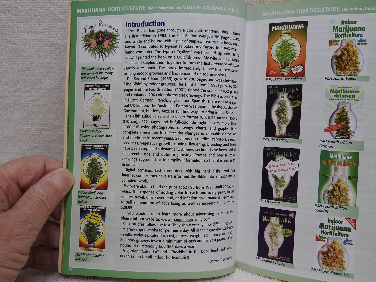 Marijuana Horticulture by Jorge Cervantes 512 Pages Expanded 2006 1st Edition 👀