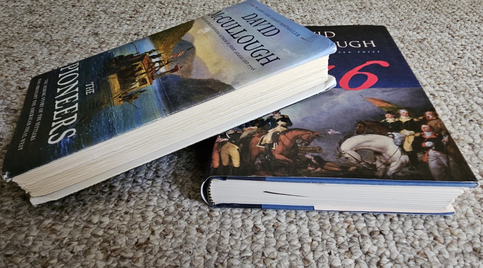 Lot of 2 David McCullough Books “1776” & “The Pioneers” HCDJ Great!