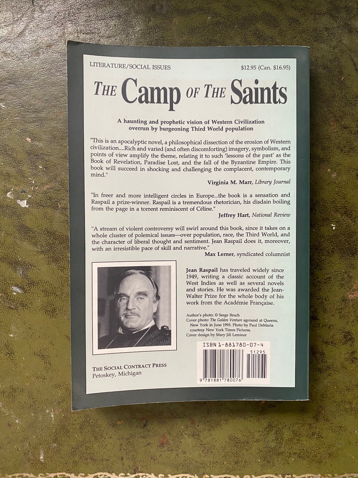 The Camp of the Saints Jean Raspail (English Paperback) Social Contract Edition