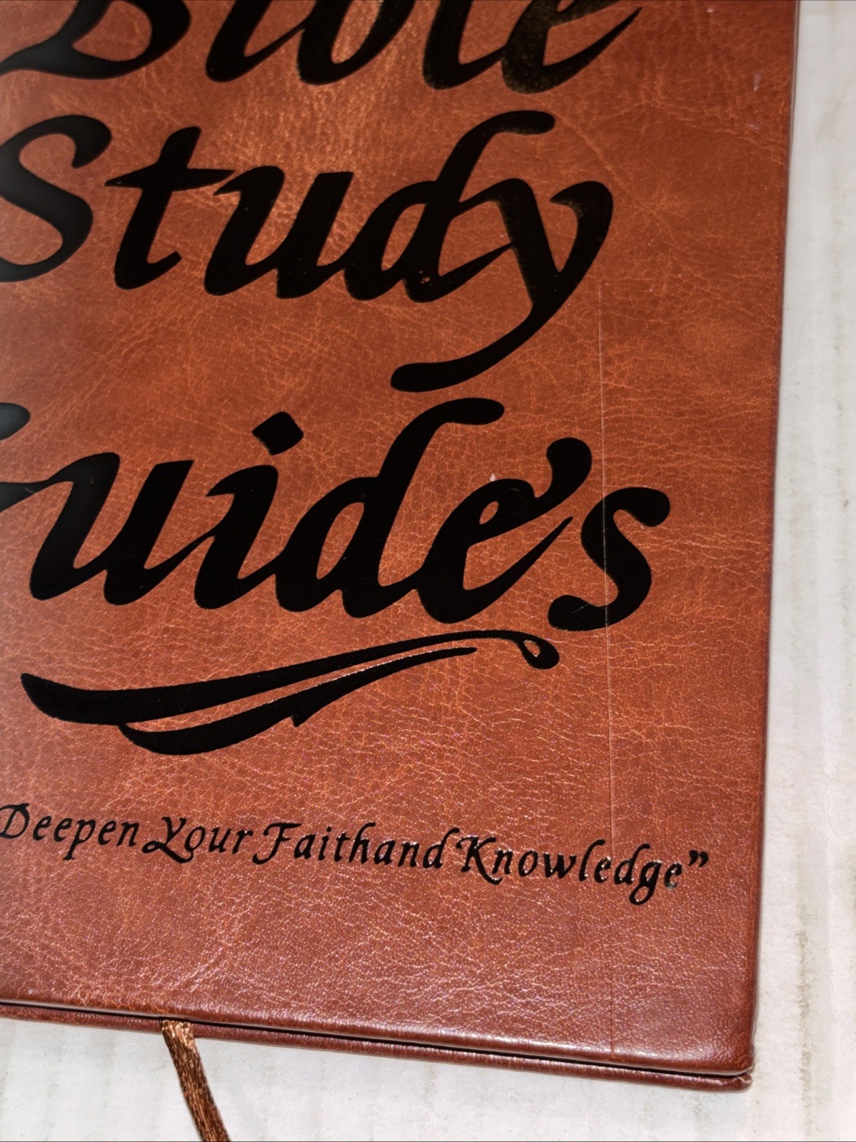66-Page Bible Study Guide, Daily Devotional Journal, Faux Leather Book Christian