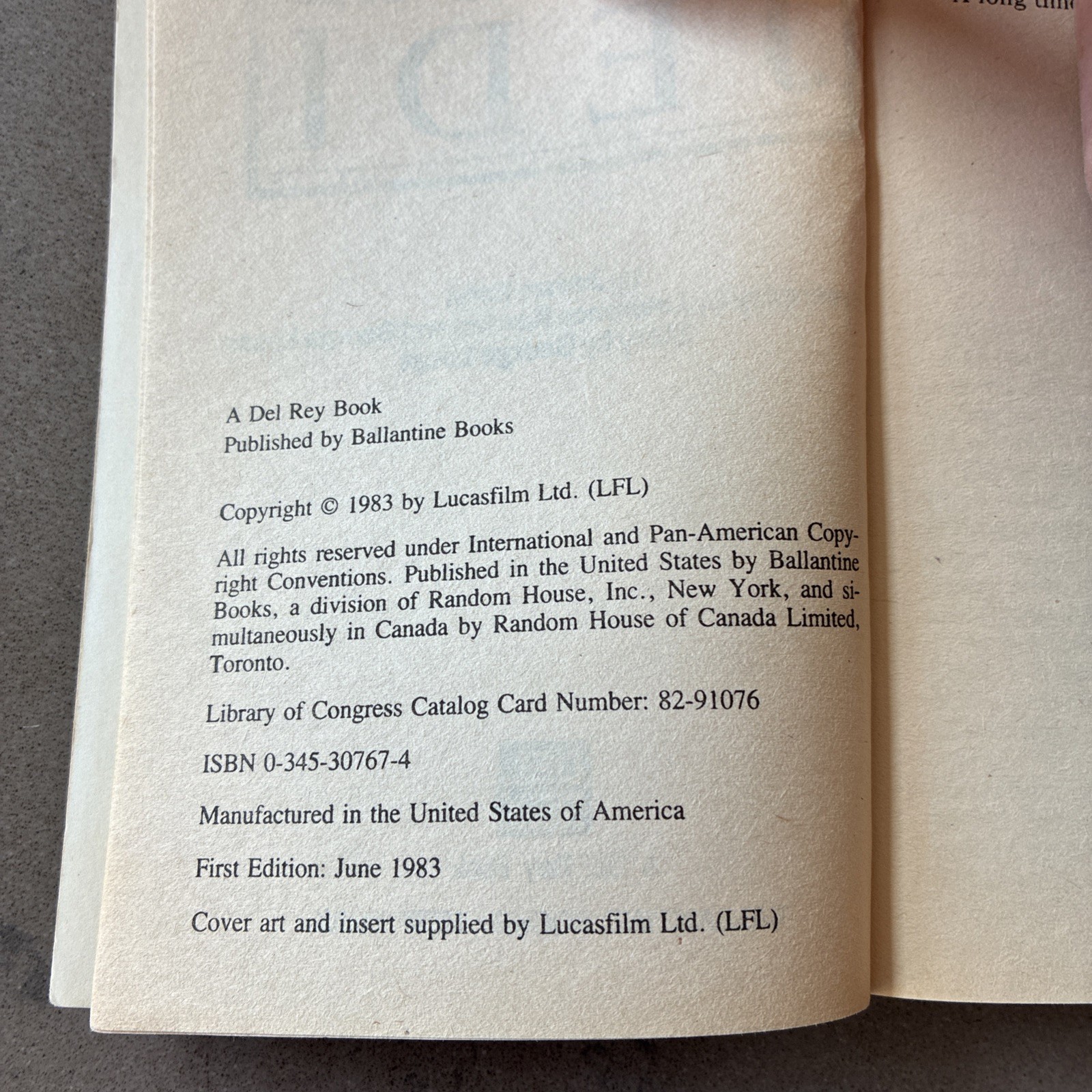 Star Wars Return of the Jedi – James Kahn Paperback Novel 1st edition 1983