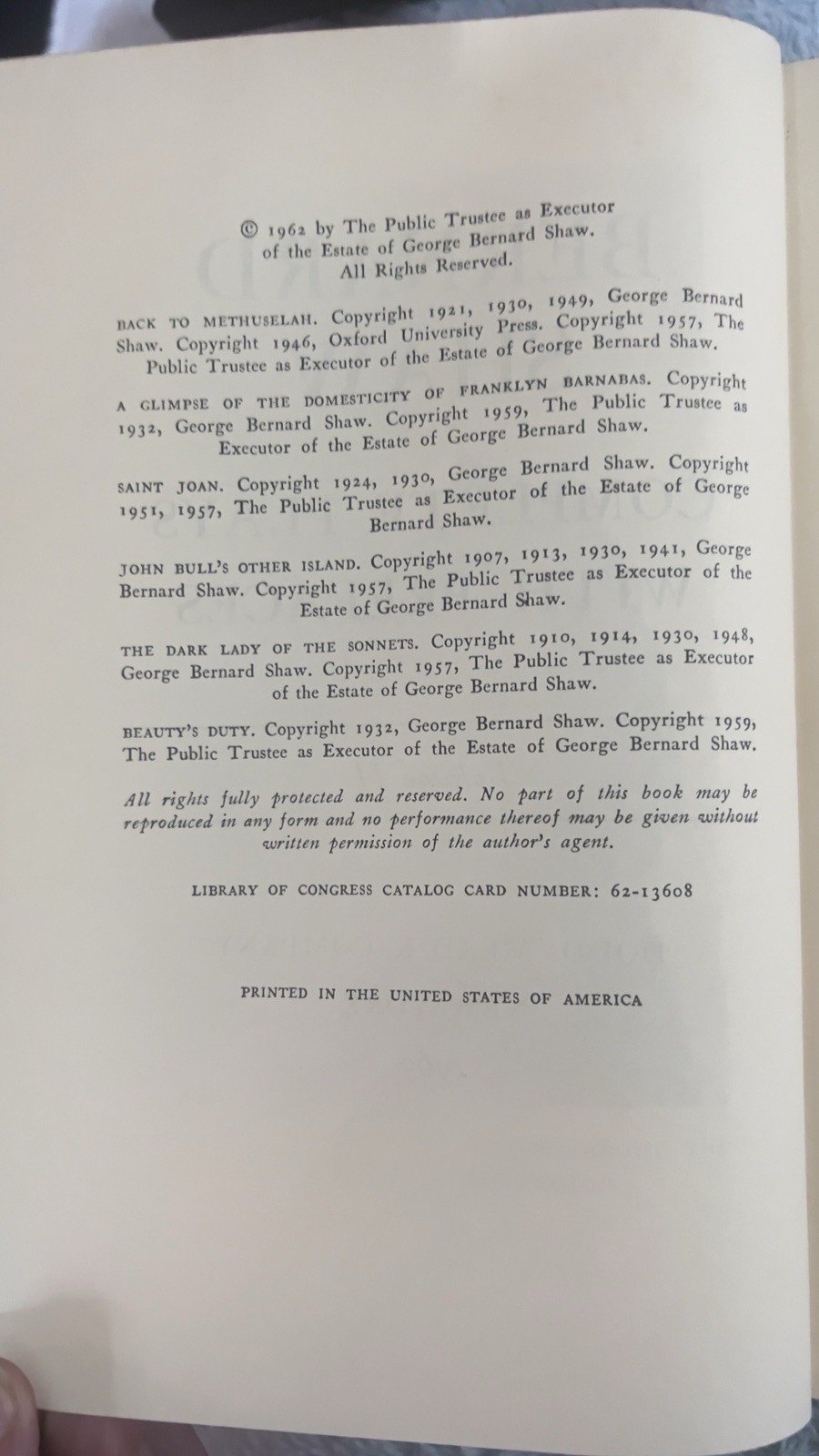 Bernard Shaw Complete Plays With Prefaces Volume V Hardcover 1963- Great Cond